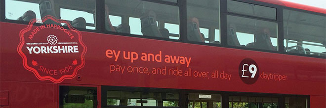 An example of The Harrogate Bus Company's use of local dialect.