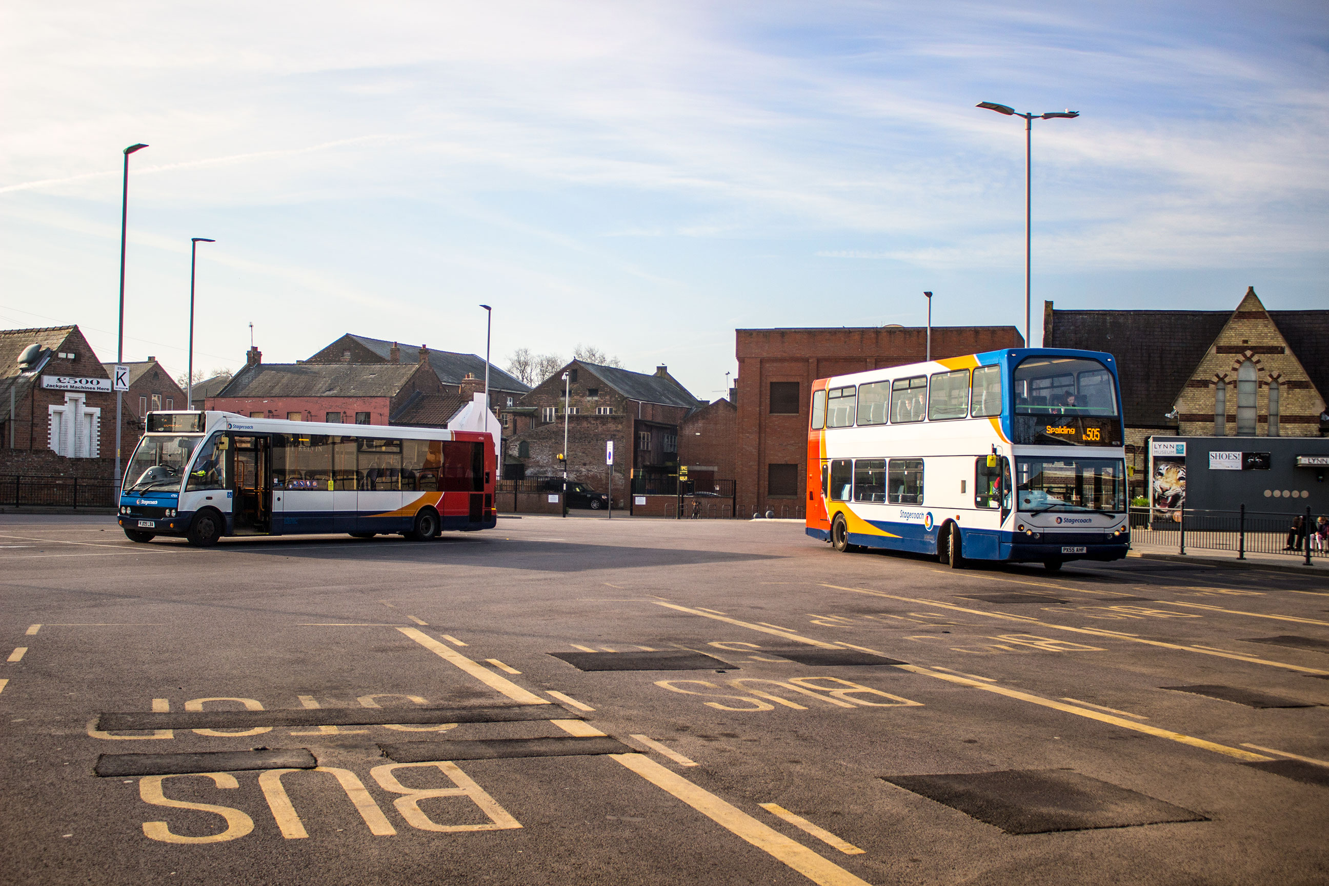 Multiple Stagecoach buses in King's Lynn's bus station